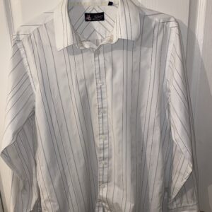 Topman London White Striped Long Sleeve Shirt ( Size L )