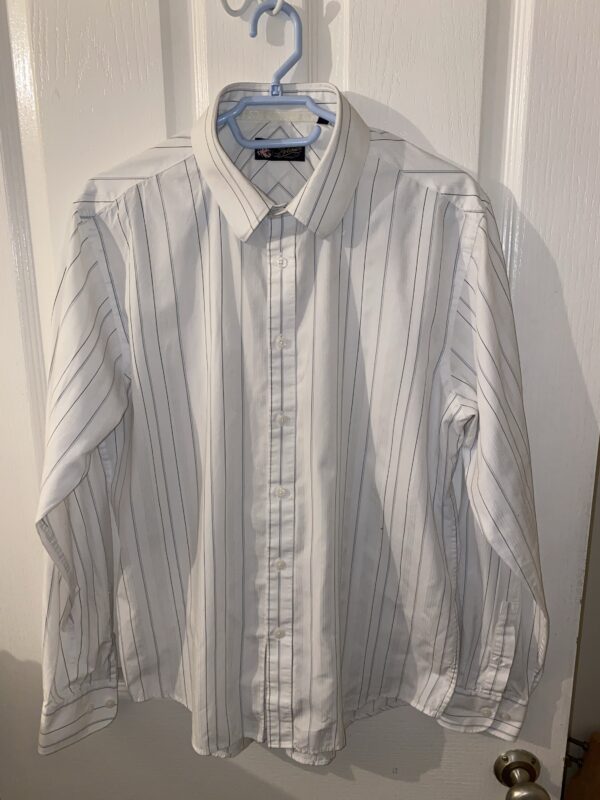 Topman London White Striped Long Sleeve Shirt ( Size L ) - Image 3