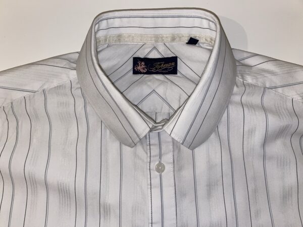 Topman London White Striped Long Sleeve Shirt ( Size L )