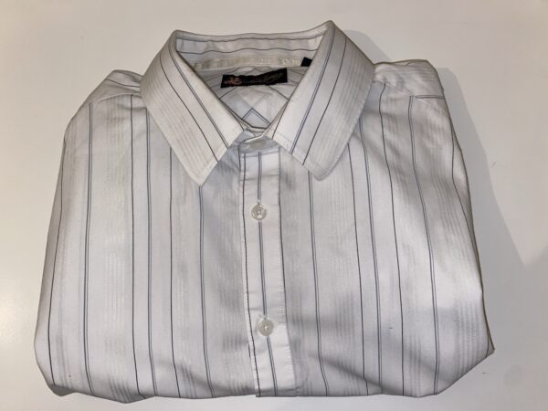 Topman London White Striped Long Sleeve Shirt ( Size L ) - Image 2