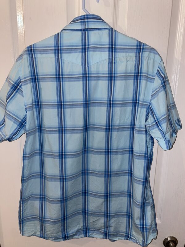 Next Stripy Blue Short Sleeve Men’s Shirt ( size L ) - Image 4