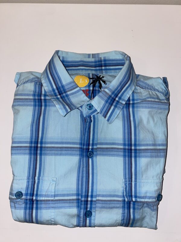 Next Stripy Blue Short Sleeve Men’s Shirt ( size L ) - Image 2