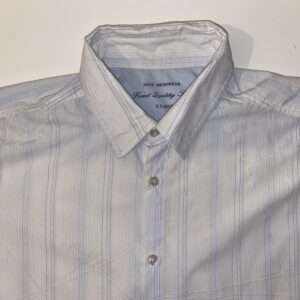 Next Finest Quality White Short Sleeve Men’s Shirt With Stripes ( size XL)