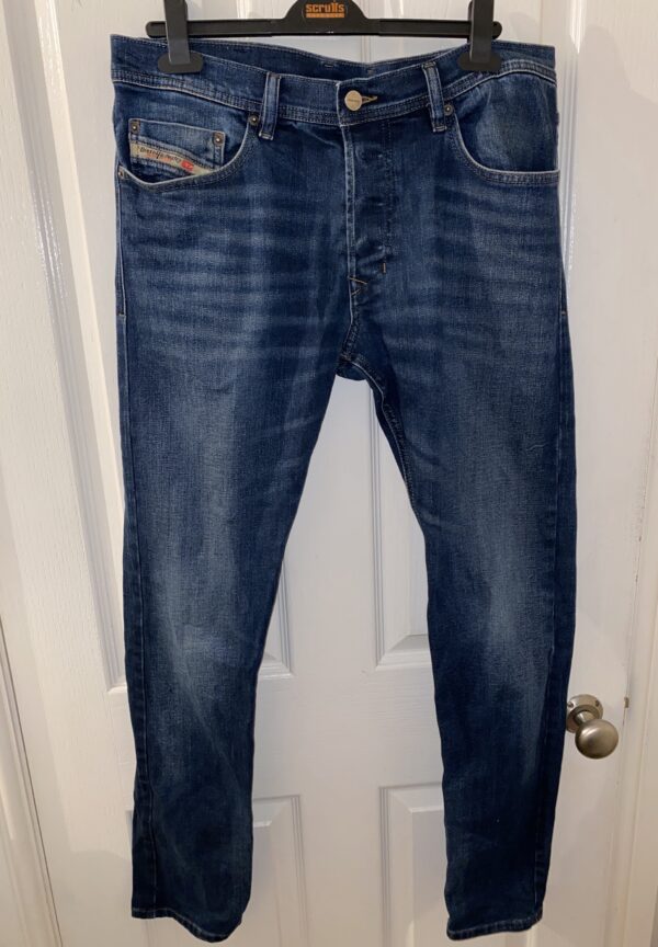 Men’s Diesel Tepphar W32 L32 Blue Slim Carrot Jeans - Image 3