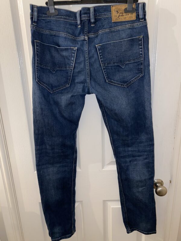 Men’s Diesel Tepphar W32 L32 Blue Slim Carrot Jeans - Image 2